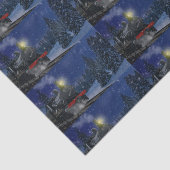 Kersttrein in de sneeuw tissuepapier (Detail)