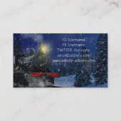 Kersttrein in de sneeuw visitekaartje (Achterkant)