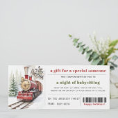 Kersttrein in Sneeuw Kerstcadeaubon Feestdagenkaart (Staand voorkant)