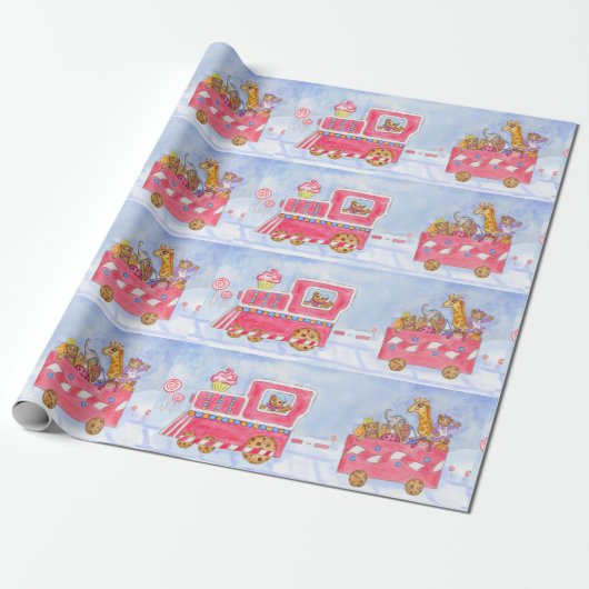 Kersttrein Inpakpapier (Uitgerold)
