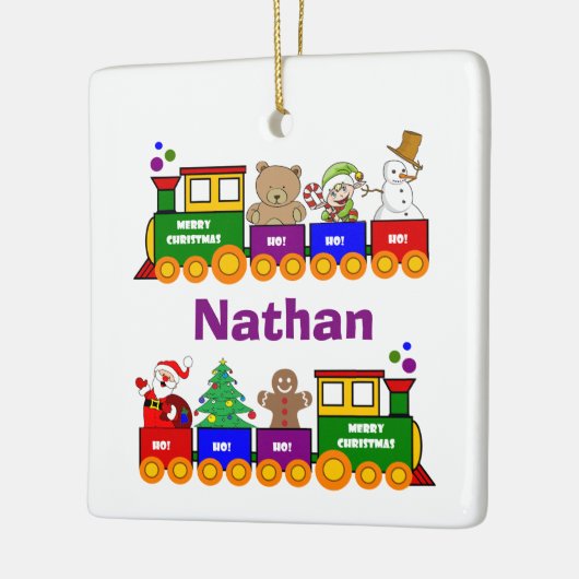 Kersttrein Keramisch Ornament (Links)