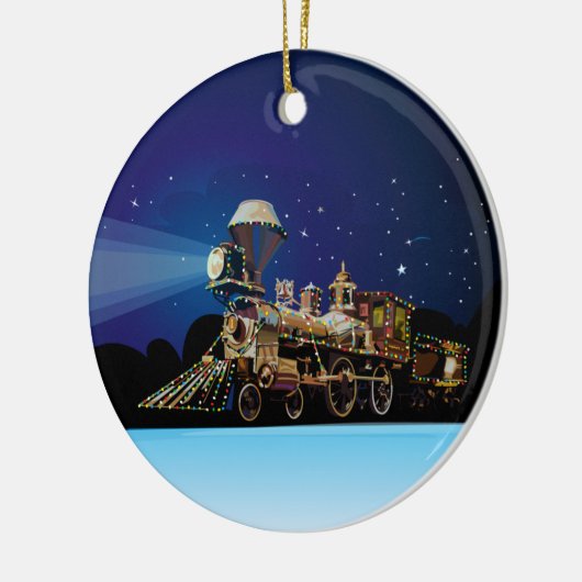 Kersttrein Keramisch Ornament (Links)
