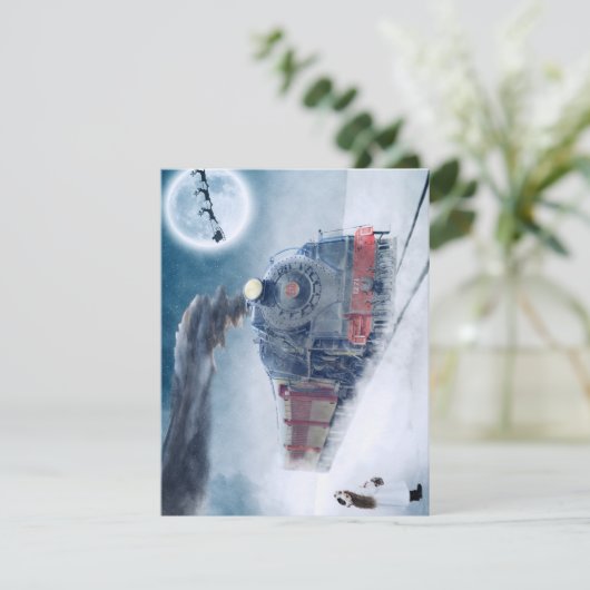 Kersttrein Kerstkaart (Staand voorkant)