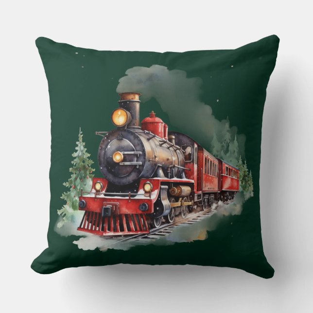 Kersttrein Kussen (Voorkant)