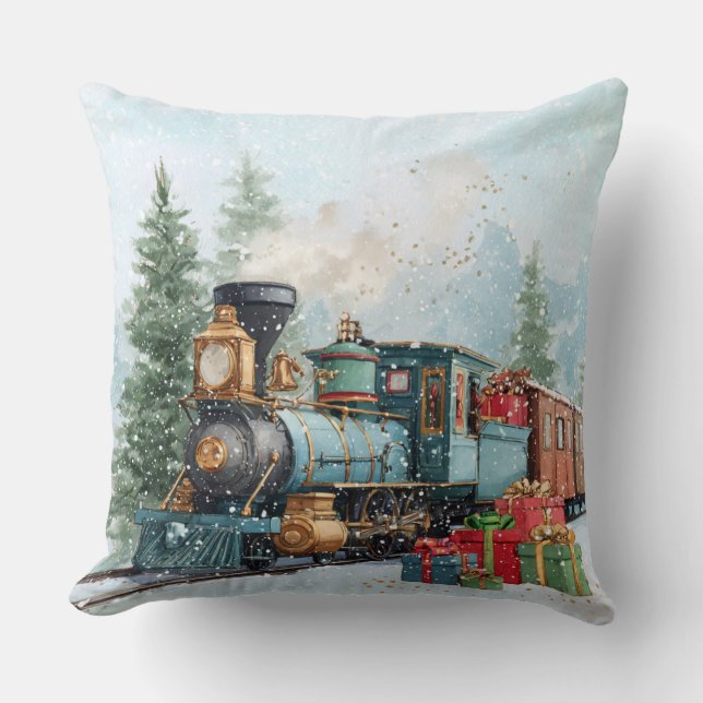 Kersttrein Kussen (Voorkant)