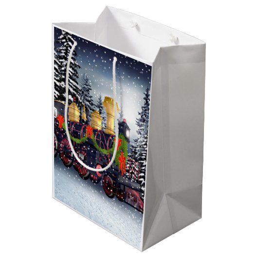 Kersttrein Medium Cadeauzakje (Achterkant Gekanteld)