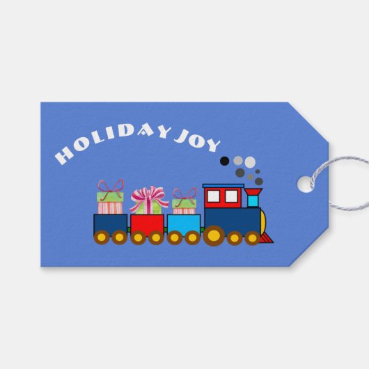 Kersttrein Met Cadeaus Cadeaulabel (Voorkant (Horizontaal))