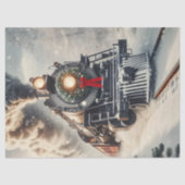 Kersttrein met Holiday Wreath Decoupage Tissuepapier (Voorkant)