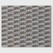 kersttrein met kerstretro, Santa Antiek Cadeaupapier (Vlak)