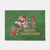 Kersttrein met Santa Letters Candy Canes Deurmat (Voorkant)