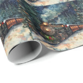 Kersttrein met Santa Thumbs Up Cadeaupapier (Rol Hoek)