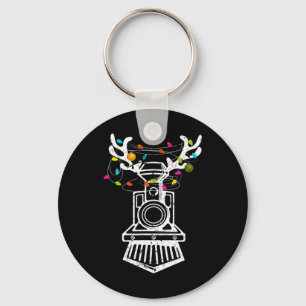Kersttrein met wieltreinen sleutelhanger