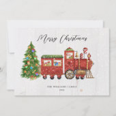  kersttrein, niet-foto feestdagenkaart (Voorkant)