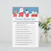 Kersttrein Nursery Rhyme Quiz baby shower (Staand voorkant)