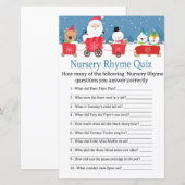 Kersttrein Nursery Rhyme Quiz baby shower (Voorkant / Achterkant)
