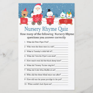 Kersttrein Nursery Rhyme Quiz baby shower