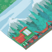 Kersttrein op groen lange tafelloper (Hoek)