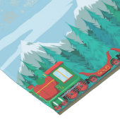 Kersttrein op Sky Blue Lange Tafelloper (Hoek)