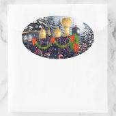 Kersttrein Ovale Sticker (Tas)