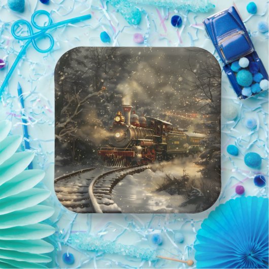 Kersttrein Papieren Bordje (Feest)