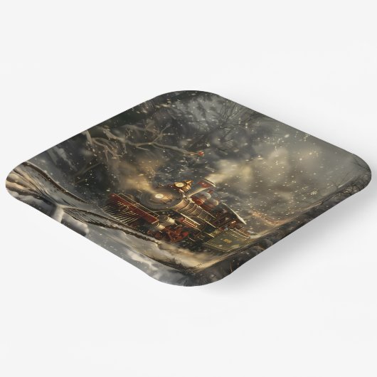 Kersttrein Papieren Bordje (Gebogen)