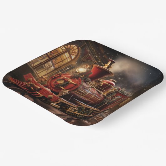 Kersttrein Papieren Bordje (Gebogen)