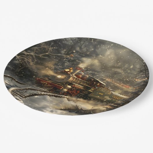 Kersttrein Papieren Bordje (Gekanteld)