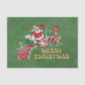 Kersttrein Pepermunt Wielen Santa Letters Tissuepapier (Voorkant)