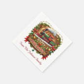 Kersttrein Prettig Kerstfeest Servet (Hoek)