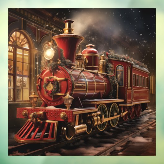 Kersttrein Raamsticker (Vel 3)