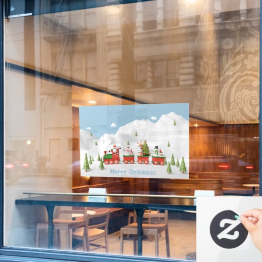 Kersttrein Raamsticker (Cafe Raam)