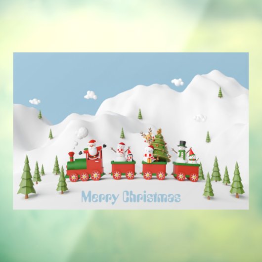 Kersttrein Raamsticker (Vel 3)