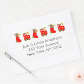 Kersttrein Rechthoekige Sticker (Envelop)
