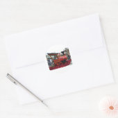 Kersttrein Ronde Sticker (Envelop)