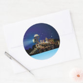 Kersttrein Ronde Sticker (Envelop)