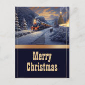 Kersttrein  schilderij briefkaart (Voorkant)
