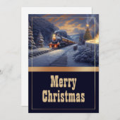 Kersttrein  schilderij feestdagenkaart (Voorkant / Achterkant)