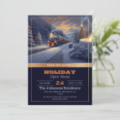 Kersttrein  schilderij kaart (Staand voorkant)