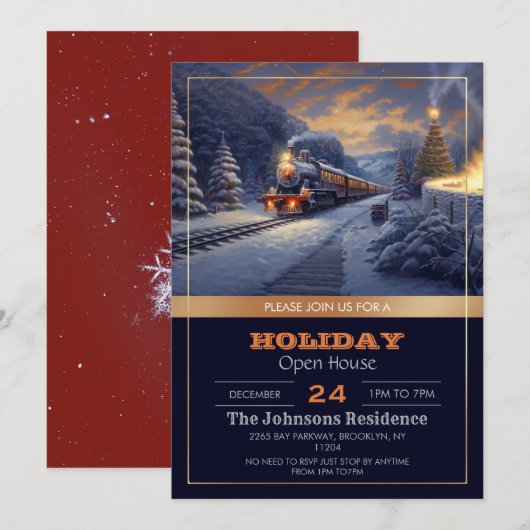 Kersttrein  schilderij kaart (Voorkant / Achterkant)