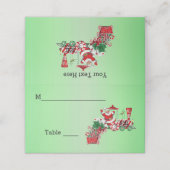 Kersttrein Snoep Wielen Groen Plaatskaartje (Buitenkant ongevouwen)