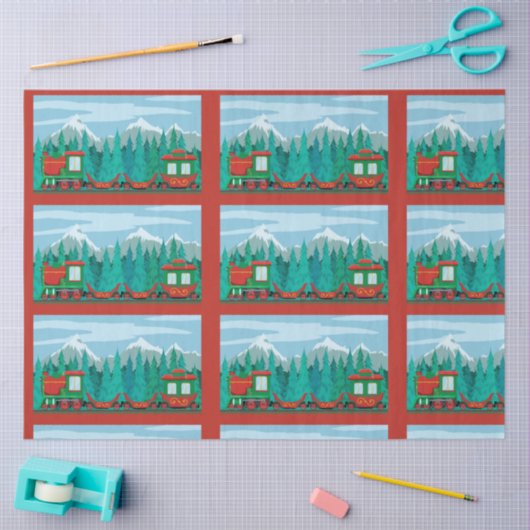 Kersttrein Tissuepapier (Craft)