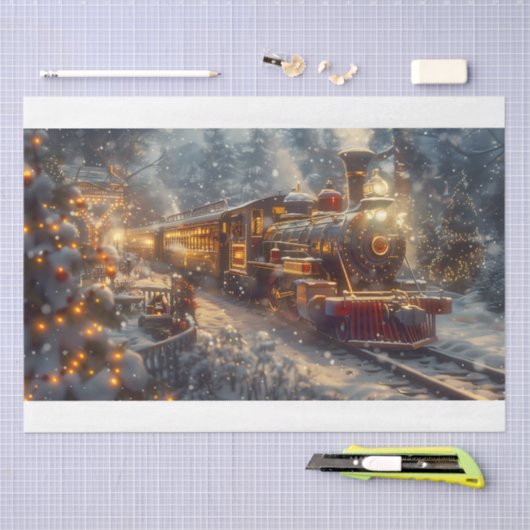 Kersttrein Tissuepapier (Craft)