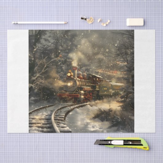 Kersttrein Tissuepapier (Craft)