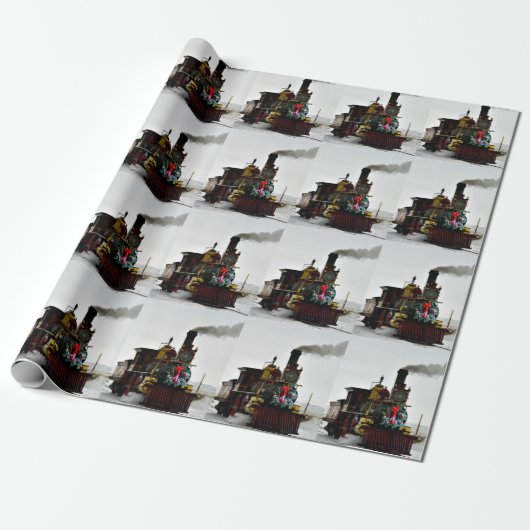Kersttrein uit de oude doos, 30" x 6' cadeaupapier (Uitgerold)