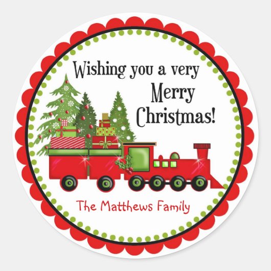 Kersttrein vakantie Stickers (Voorkant)