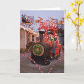 Kersttrein van ons huis naar het jouwe kaart (Gele Bloem)