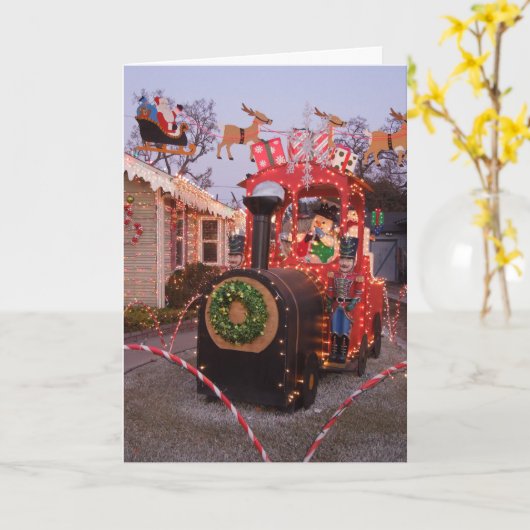 Kersttrein van ons huis naar het jouwe kaart (Gele Bloem)