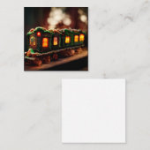 Kersttrein van peperkoek notitiekaartje (Voorkant / Achterkant)