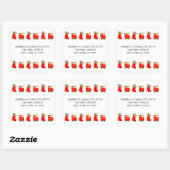 Kersttrein Vierkante Sticker (Vel)