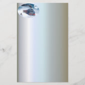 Kersttrein voor middernacht met meisje en Kerstman Briefpapier (Voorkant)